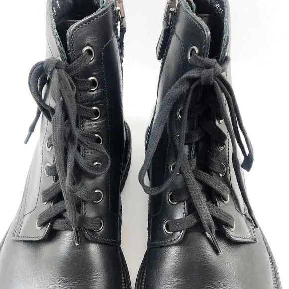 AQUATALIA Men's Patrizio Tumbled Calf Leather Zip Boots Retail $525 in Black 7