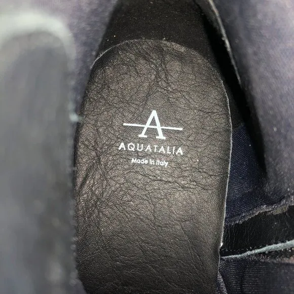 AQUATALIA Men's Patrizio Tumbled Calf Leather Zip Boots Retail $525 in Black 7