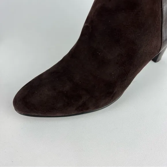 Aquatalia Rae Weatherproof Espresso Brown Suede Ankle Boot 12
