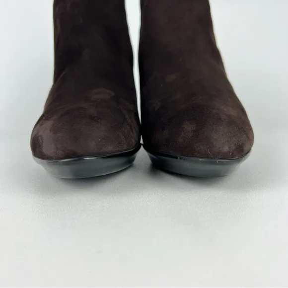 Aquatalia Rae Weatherproof Espresso Brown Suede Ankle Boot 12