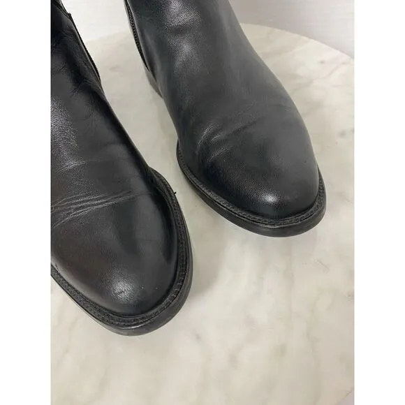 AQUATALIA Womens Knee High Tall Black Leather‎ Riding Boots Size 6.5 Classic