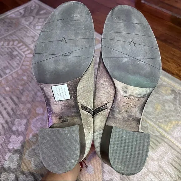 Aquatalia Tish Taupe Suede Leather Boots
