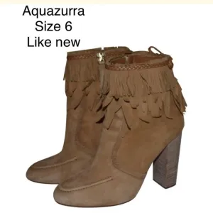 AQUAZURRA Boots Tigerlilly.  Like new!  Sz 6 w/box &amp; sleeves