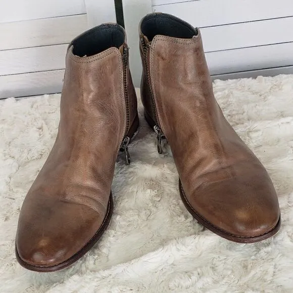 Aquila Men's Rustic Leather Tan Ankle Boots Size 43