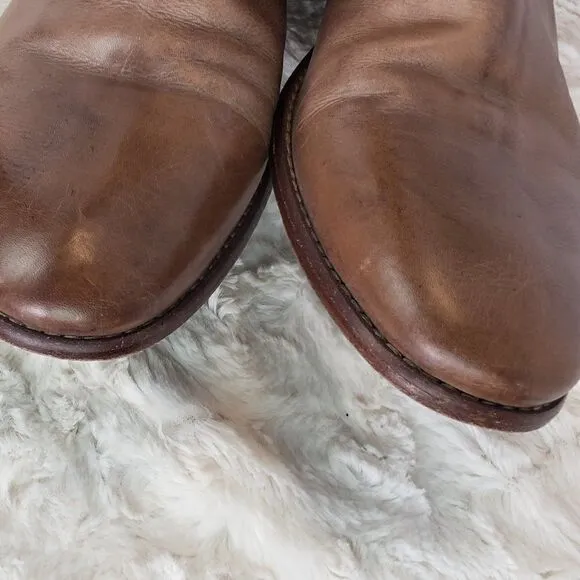 Aquila Men's Rustic Leather Tan Ankle Boots Size 43