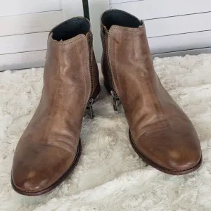Aquila Men's Rustic Leather Tan Ankle Boots Size 43