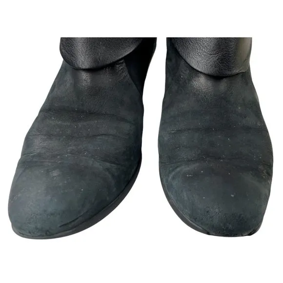 Arche Women's Black Nubuck Leather Cuffed Wedge Ankle Boots Sz EU 40/US 9-9.5