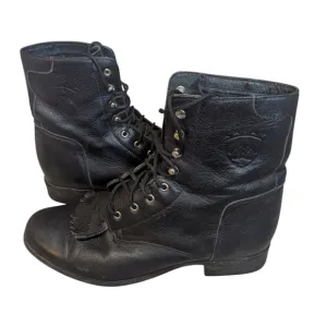 Ariat Boots 10070 Heritage Lacer Paddock Black Leather Western Size 8.5 Kiltie