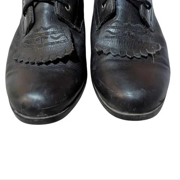 Ariat Boots 10070 Heritage Lacer Paddock Black Leather Western Size 8.5 Kiltie