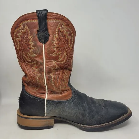 Ariat Boots 11.5D Brown Black Leather Heritage Quickdraw Western Riding 10002221