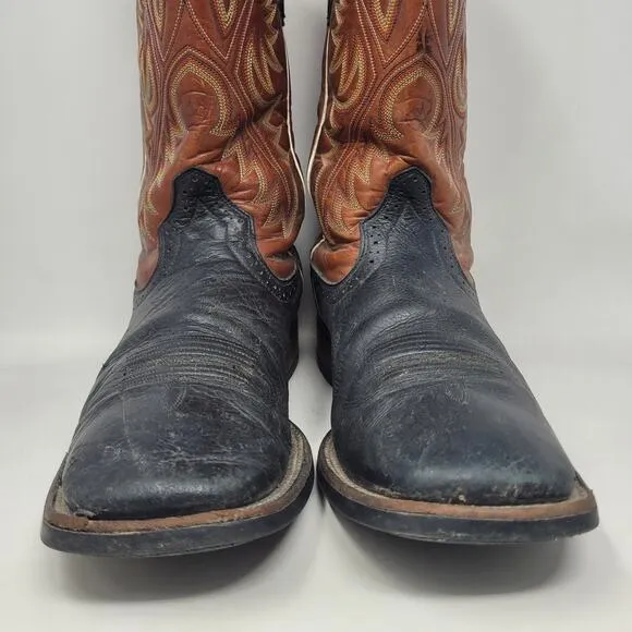 Ariat Boots 11.5D Brown Black Leather Heritage Quickdraw Western Riding 10002221