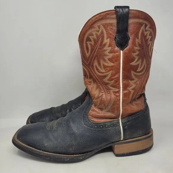 Ariat Boots 11.5D Brown Black Leather Heritage Quickdraw Western Riding 10002221
