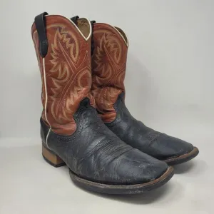 Ariat Boots 11.5D Brown Black Leather Heritage Quickdraw Western Riding 10002221