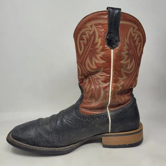 Ariat Boots 11.5D Brown Black Leather Heritage Quickdraw Western Riding 10002221