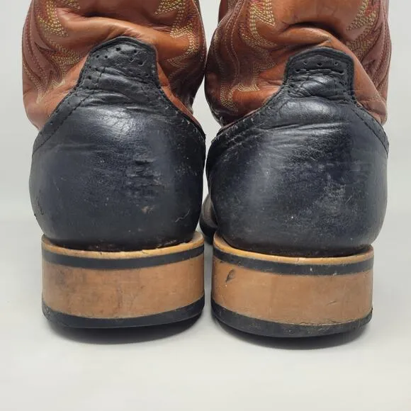 Ariat Boots 11.5D Brown Black Leather Heritage Quickdraw Western Riding 10002221