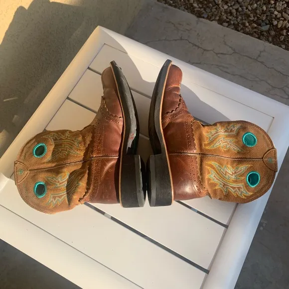 Ariat brown leather and suede western boots size 8B
