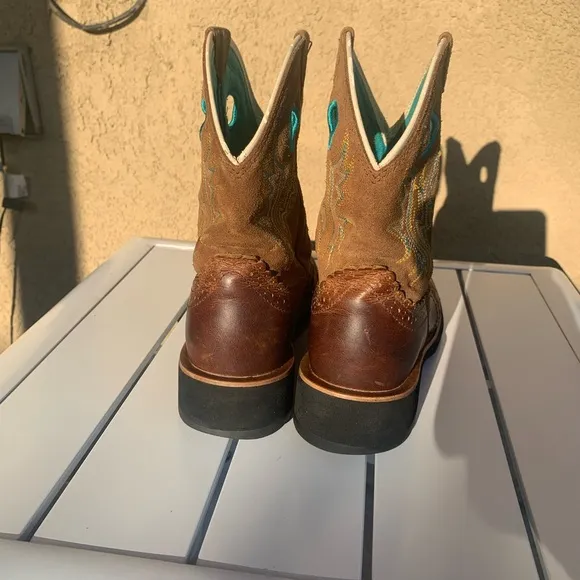 Ariat brown leather and suede western boots size 8B