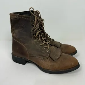 Ariat Brown Leather Lace Up Heritage Boots Western Rodeo
