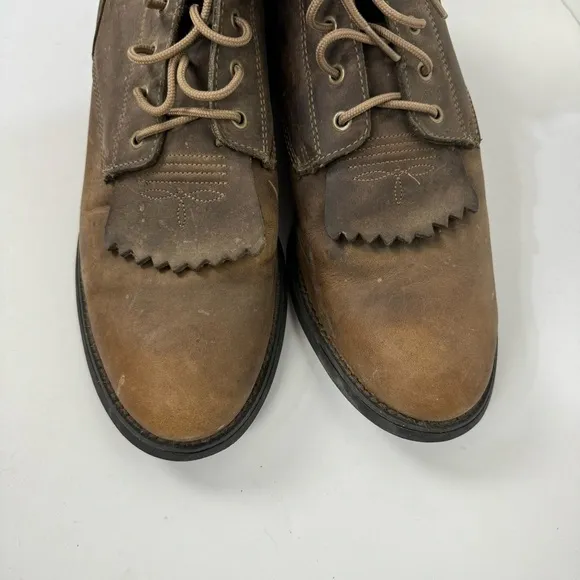 Ariat Brown Leather Lace Up Heritage Boots Western Rodeo