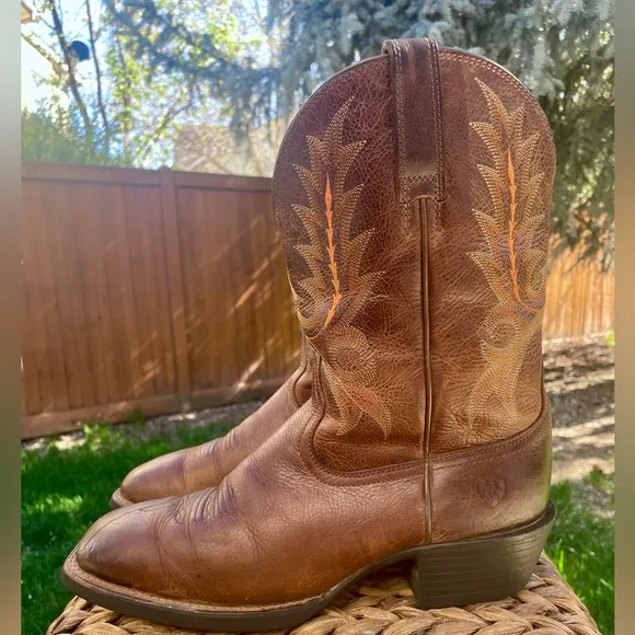 ARIAT Brown Leather Sport Outfitter Western Cowboy Boot US Size 9.5EE X-Wide.