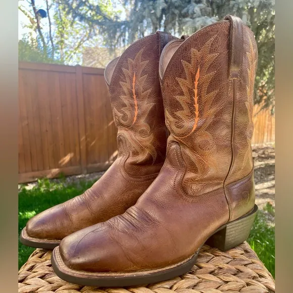 ARIAT Brown Leather Sport Outfitter Western Cowboy Boot US Size 9.5EE X-Wide.