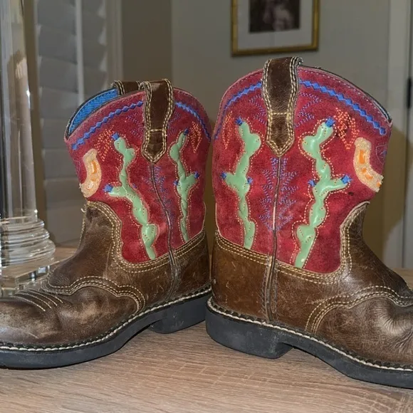 Ariat Cactus Suede Leather‎ Multicolored Kids Unisex Western Boots 13