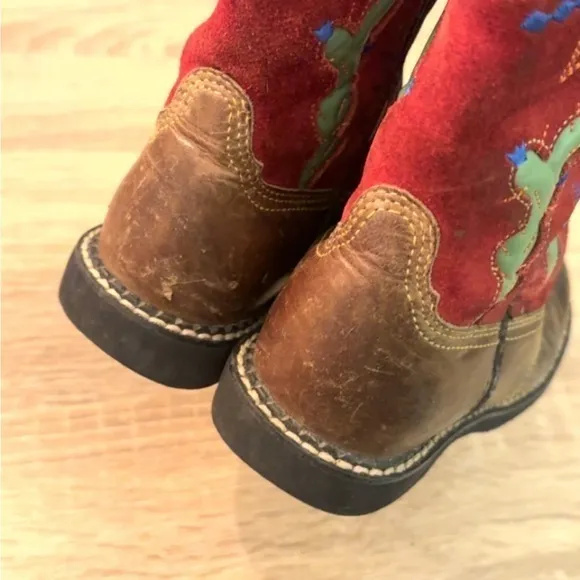 Ariat Cactus Suede Leather‎ Multicolored Kids Unisex Western Boots 13