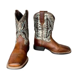 Ariat Girls Leopard Print Cowboy Boots Size 11
