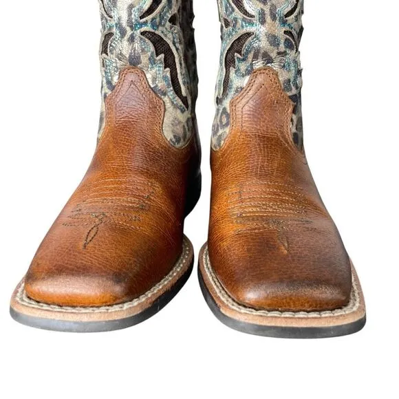 Ariat Girls Leopard Print Cowboy Boots Size 11