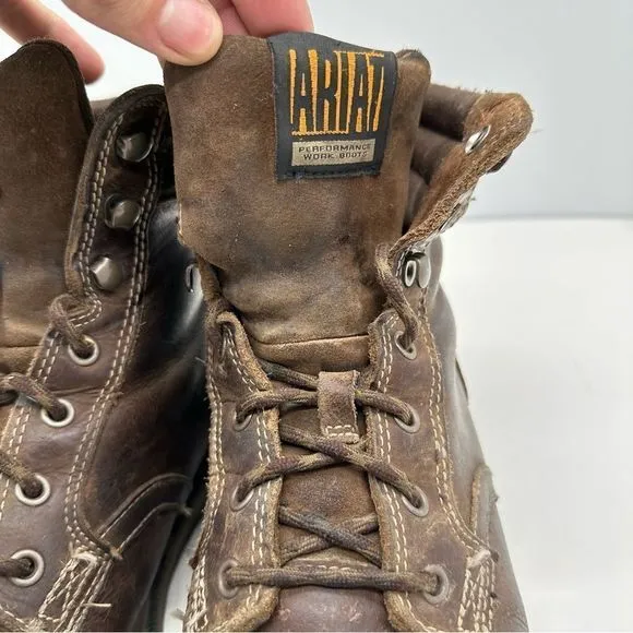 Ariat Groundbreaker Mens 10.5 D 6” Work Boots Leather Utility Waterproof