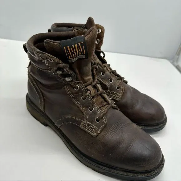 Ariat Groundbreaker Mens 10.5 D 6” Work Boots Leather Utility Waterproof
