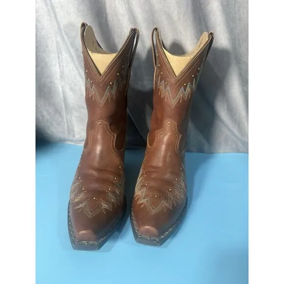 Ariat Potero Western Chunky Heel Ankle Cowgirl Leather Stud Boots Size 10