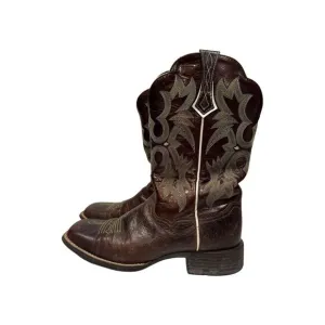 Ariat Tombstone Leather Western Cowboy Boots Brown Green 10005867 Size US 8.5 B‎