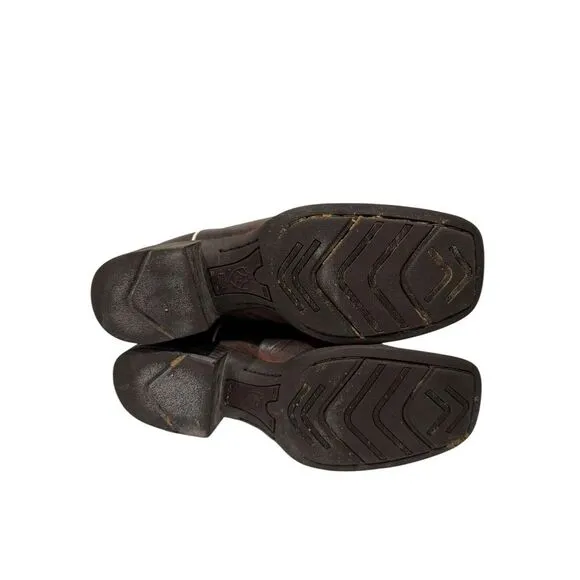 Ariat Tombstone Leather Western Cowboy Boots Brown Green 10005867 Size US 8.5 B‎