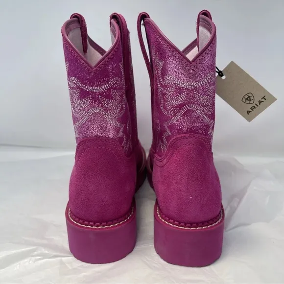 Ariat Women 8 B Hottest Pink Metallic Western Fatbaby Cowgirl New W/ Box *Read