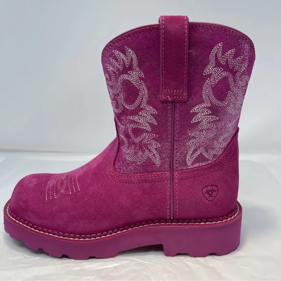 Ariat Women 8 B Hottest Pink Metallic Western Fatbaby Cowgirl New W/ Box *Read
