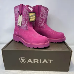 Ariat Women 8 B Hottest Pink Metallic Western Fatbaby Cowgirl New W/ Box *Read