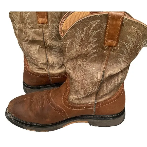 🔷Ariat Workhog Waterproof Western Leather Work Boots #10008633 - Men's 13 D