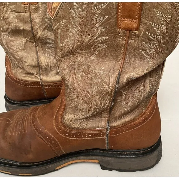 🔷Ariat Workhog Waterproof Western Leather Work Boots #10008633 - Men's 13 D