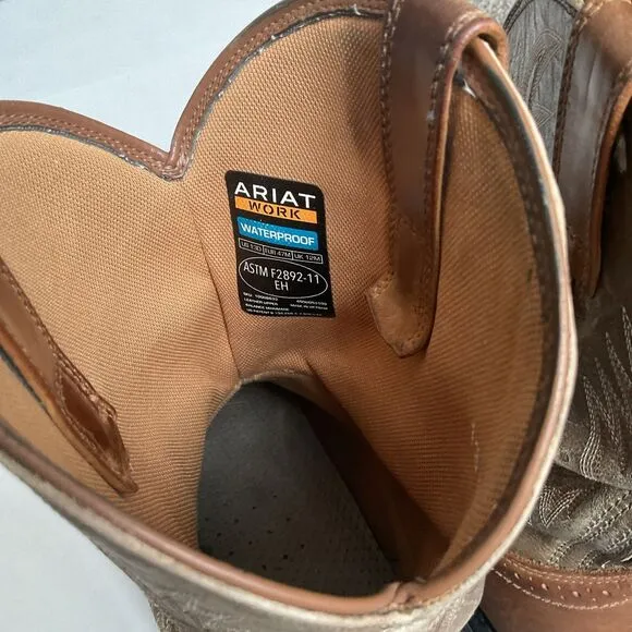 🔷Ariat Workhog Waterproof Western Leather Work Boots #10008633 - Men's 13 D
