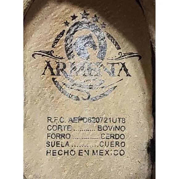 Armenta Botas Women’s 8.5  Leather Rose Embroidered Cowgirl Boots Rodeo/Fiesta
