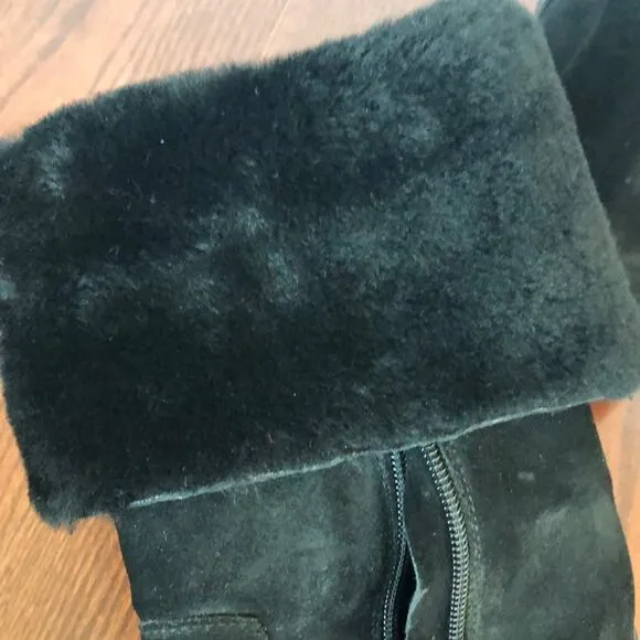 ARTURO CHIANG Real Lamb Fur Black Blocked Boots