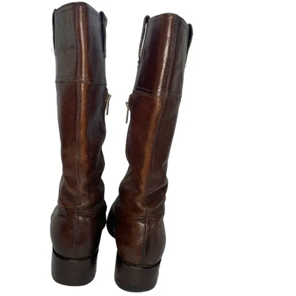 Ash Brown Leather Riding Boots Size 8