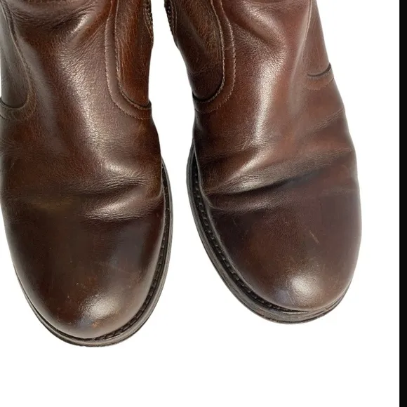 Ash Brown Leather Riding Boots Size 8