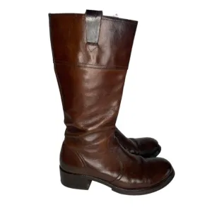 Ash Brown Leather Riding Boots Size 8