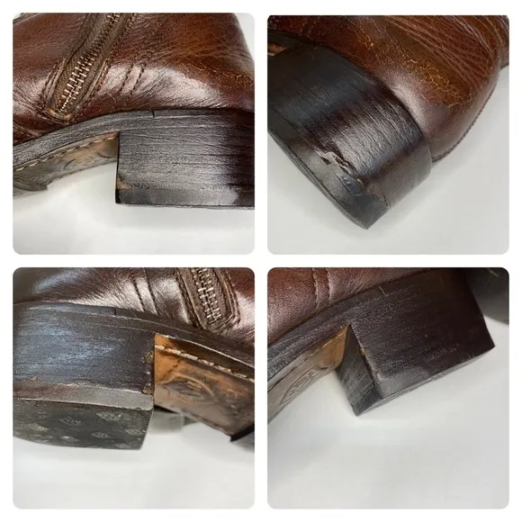 Ash Brown Leather Riding Boots Size 8