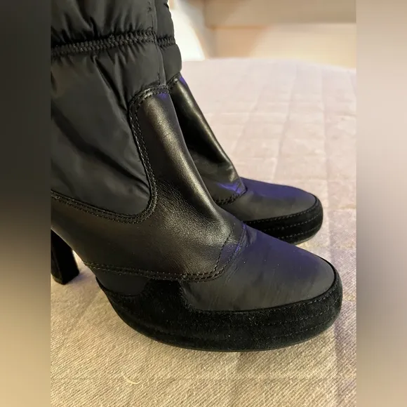 ASH Sz EU 39 US 8.5 Black Leather Suede Heeled Ankle Boots Originally $325