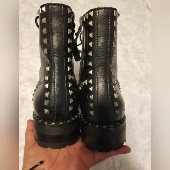 Ash Wolf Studded Boots Women's Size 37 Color Black