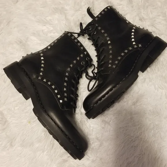 Ash Wolf Studded Boots Women's Size 37 Color Black