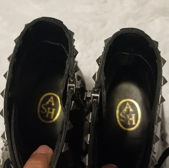 Ash Wolf Studded Boots Women's Size 37 Color Black